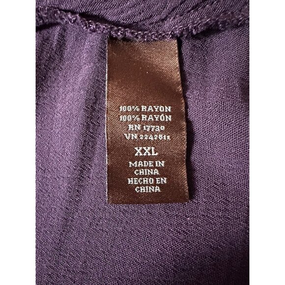 Knox Rose Purple Gauze Shift Dress XXL Cold Shoulder Studded Keyhole Boho Edgy - Picture 5 of 8